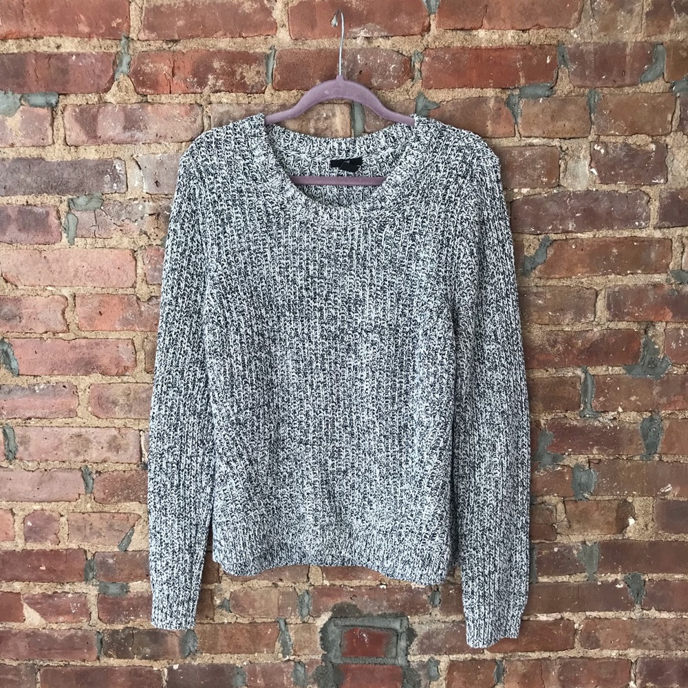 H&M Black & White Marled Sweater - XL